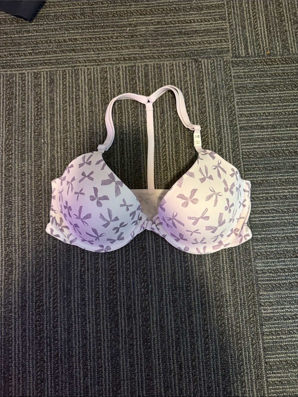 PINK Victoria's Secret Light Lavender Bow-Print T-Shirt Bra